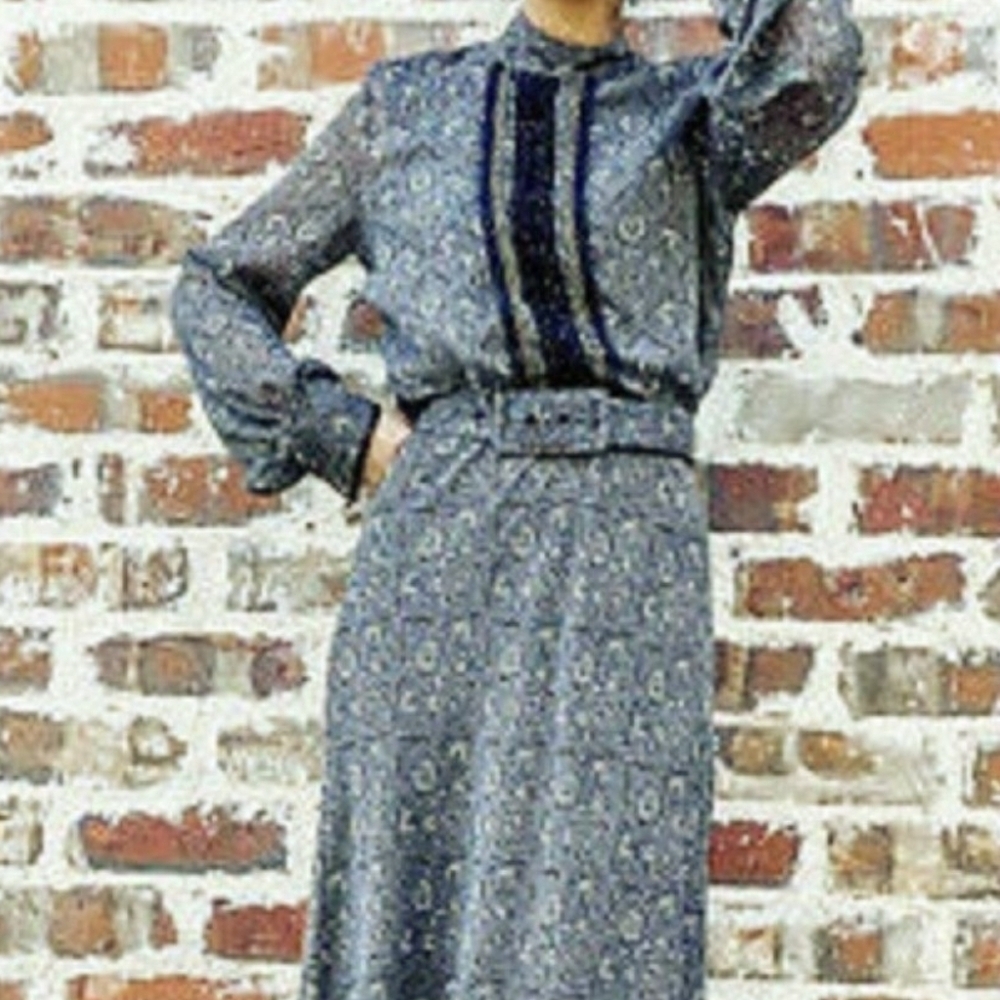 ZARA Elegant Medallion Paisley Patterned Maxi Dress W/ Sheer Sleeves X-small